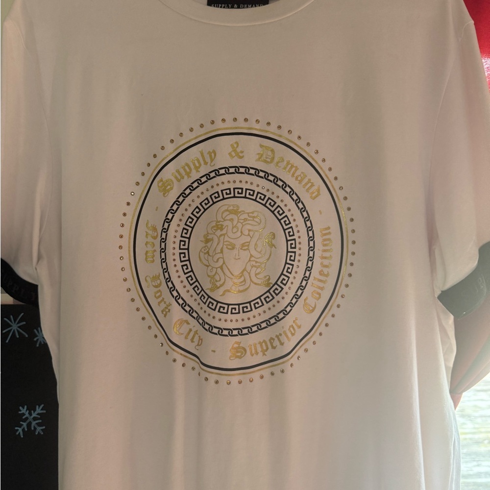 White and Gold Graphic Tee
